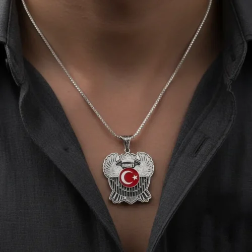 Çift Başlı Kartal İsimli Gümüş Kolye