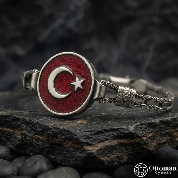 Ay Yıldızlı Gümüş Bileklik