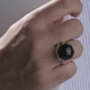 2 Siyah Akik Taşlı Gümüş Yüzük
