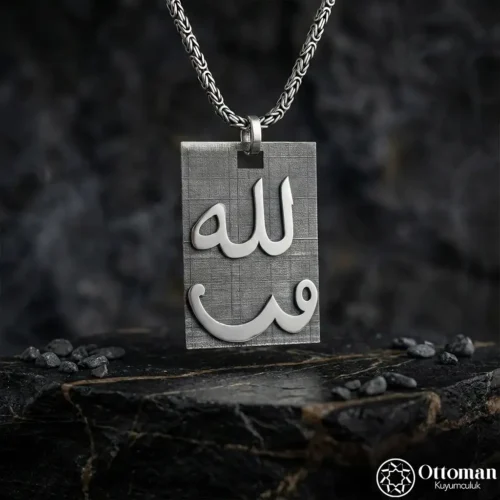 2 Allah Yazılı Gümüş Kolye Modeli