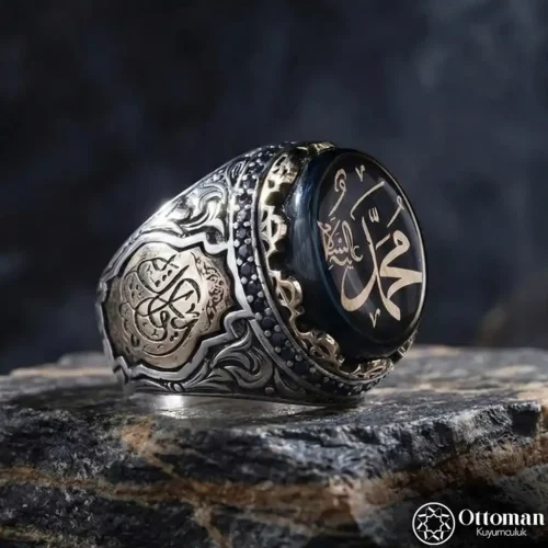 2 Manisküllü Kişi Sevdiğiyle Beraberdir Yazılı Gümüş Erkek Yüzük