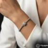 3 Baget Taşlı Klasik Gümüş Kadın Bileklik