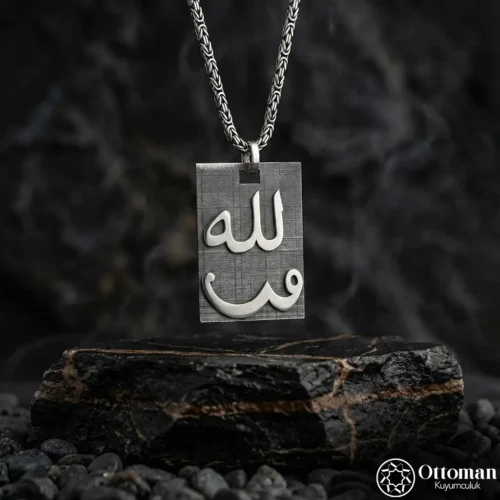 3 Allah Yazılı Gümüş Kolye Modeli