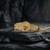 3 Aslan Figürlü Gold Kaplama Zülfikar Gümüş Bileklik