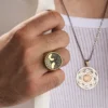 4 Hayat Ağacı Gold Kaplama Gümüş Yüzük