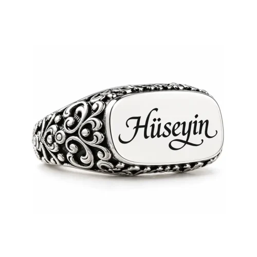 Kişiye Özel İsim Yazılı Gümüş Yüzük