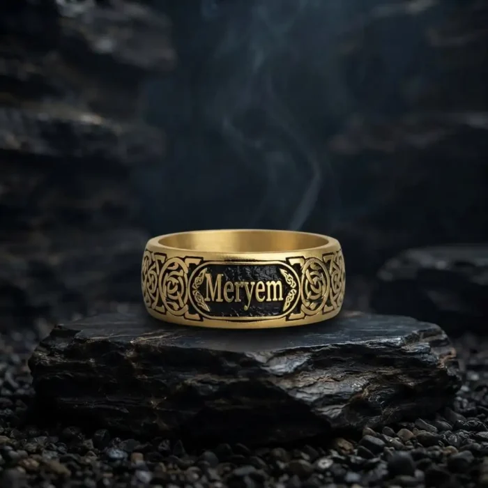 Celtic Motifli İsimli Gümüş Kadın Alyans