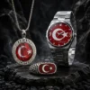 ay yıldız set (7) Ay Yıldız İsimli Gümüş Yüzük Kolye ve Kol Saati Seti