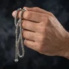gümüş tesbih (2) Silindir Kesim Geometrik İşlemeli 925 Ayar Gümüş Tesbih (23 gr)