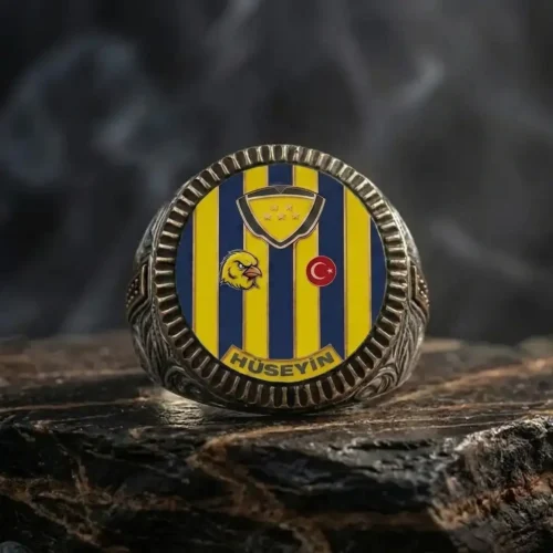Kanarya Motifli İsme Özel Gümüş Yüzük