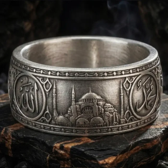 ottomangumus22 (1) Ayasofya Camii İşlemeli Gümüş Yüzük