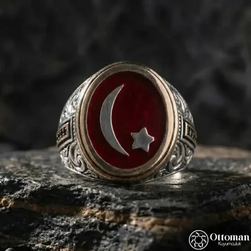 yuzuk dualı (1) Osmanlı Hilali ve Yıldız Gümüş Yüzük
